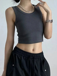 Ribbed Crop Tank Top - Update AvenueTrendsi10010018729706010010018729706042515bb0 - bb5e - 4ae2 - ae6b - c04e90880c30 - Max - OriginDark Gray