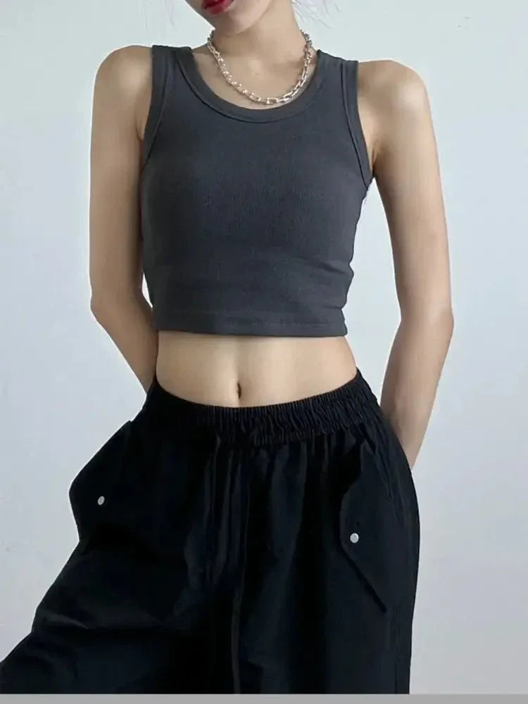 Ribbed Crop Tank Top - Update AvenueTrendsi100100187297060100100187297060b0333baa9d1240b8b3051d497f09fca7 - Max - OriginDark Gray