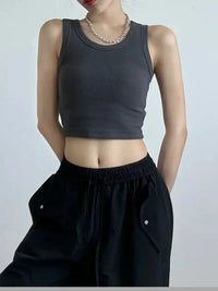 Ribbed Crop Tank Top - Update AvenueTrendsi100100187297060100100187297060b0333baa9d1240b8b3051d497f09fca7 - Max - OriginDark Gray