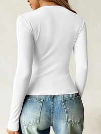 Ribbed Knit Long Sleeve T-Shirt - Update AvenueT-ShirtsTrendsi1001009451413621001009451413624ec0b1e1 - 0eb2 - 4203 - 8856 - 94eec50f5a43 - Max - OriginWhite