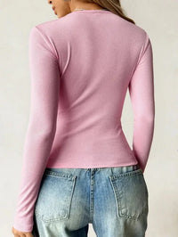 Ribbed Knit Long Sleeve T-Shirt - Update AvenueT-ShirtsTrendsi100100945141753100100945141753dcee20df - b4a2 - 4a8d - 9126 - 7334cb0127df - Max - OriginBlush Pink
