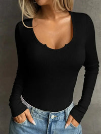 Ribbed Knit Long Sleeve T-Shirt - Update AvenueT-ShirtsTrendsi10010094514296210010094514296254ef12b1 - 6328 - 4b51 - 9044 - 5f8e02afb173 - Max - OriginBlack