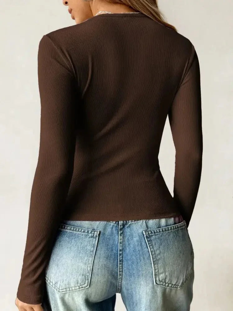 Ribbed Knit Long Sleeve T-Shirt - Update AvenueT-ShirtsTrendsi100100945143330100100945143330e5e3e26c - e7ba - 4d38 - 82ec - e4c48a3801c0 - Max - OriginCoffee Brown