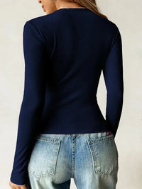 Ribbed Knit Long Sleeve T-Shirt - Update AvenueT-ShirtsTrendsi1001009451499791001009451499798d18a7bd - 0d4b - 420f - 944d - ca323ab15c86 - Max - OriginDark Blue