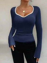 Ribbed Long Sleeve Fitted T-Shirt - Update AvenueT-ShirtsTrendsi100100435603269100100435603269d0ef7274 - 3cab - 43ce - 877d - 2328d66ac9e5 - Max - OriginDark Blue