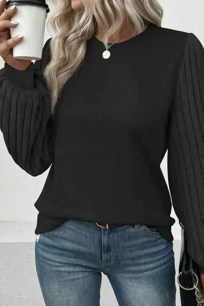 Ribbed Round Neck Long Sleeve Knit Top - Update AvenueTrendsi1001017684616901001017684616900d8cf3e2 - 17a1 - 4d06 - 9a46 - fb262f6764e0 - MaxBlack