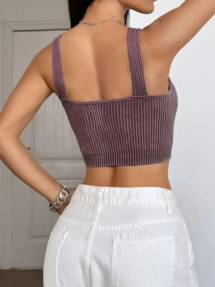 Ribbed Scoop Neck Crop Tank Top - Update AvenueTrendsi100100884060529100100884060529902087f96b004056ab9e268d64dbab52 - Max - OriginBrown