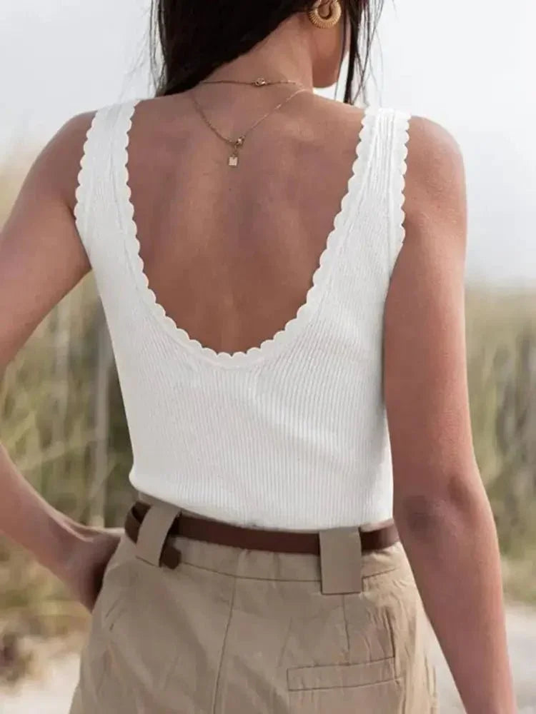 Ribbed Scoop Neck Tank Top - Update AvenueTrendsi100100738994535100100738994535cb11465c6fa54961af305fe317e9d46d - Max - OriginWhite