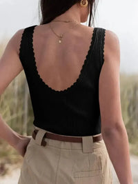 Ribbed Scoop Neck Tank Top - Update AvenueTrendsi1001007389966711001007389966717da0279967404e6e88505d2f945212cf - Max - OriginBlack