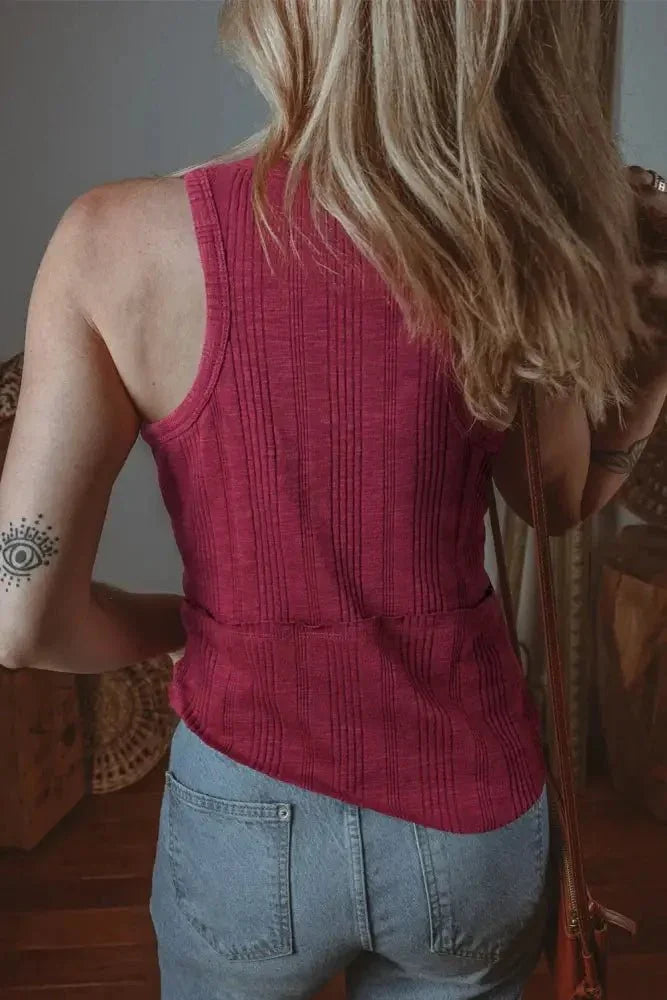 Ribbed Textured Exposed Stitching Knit Tank Top - Update AvenueTrendsi100100946062769100100946062769b3153ae8 - 7f11 - 4022 - ba38 - eafc0024d5f5 - Max - OriginCerise