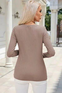 Ribbed V - Neck Long Sleeve Blouse with Pocket - Update AvenueTrendsi1001015058315751001015058315751f7f08727687410d8ead3f3139ff15a1 - MaxMocha