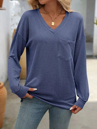 Ribbed V - Neck Long Sleeve T-Shirt - Update AvenueT-ShirtsTrendsi100100264341110100100264341110d7a8aafd - a753 - 45ce - a54b - 7ed4598d5c2f - Max - OriginDark Blue