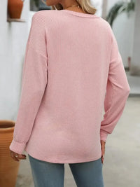 Ribbed V - Neck Long Sleeve T-Shirt - Update AvenueT-ShirtsTrendsi10010026434123110010026434123183e9430a - 50a0 - 4e2d - 877b - 4e13d73774a8 - Max - OriginBlush Pink