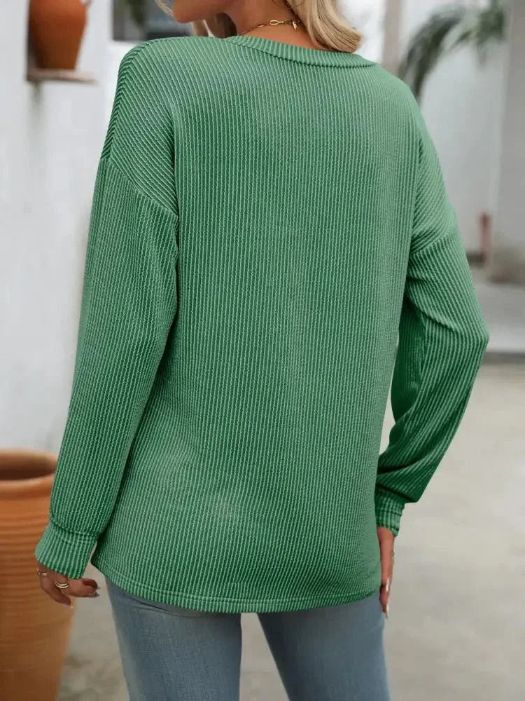 Ribbed V - Neck Long Sleeve T-Shirt - Update AvenueT-ShirtsTrendsi100100264342188100100264342188834d300e - ca86 - 4dfb - 81ef - 2f56f8ea9e6d - Max - OriginDark Green