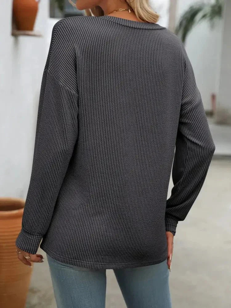 Ribbed V - Neck Long Sleeve T-Shirt - Update AvenueT-ShirtsTrendsi1001002643426251001002643426253d33a333 - a8ba - 4596 - 9853 - d77fe933507d - Max - OriginDark Gray