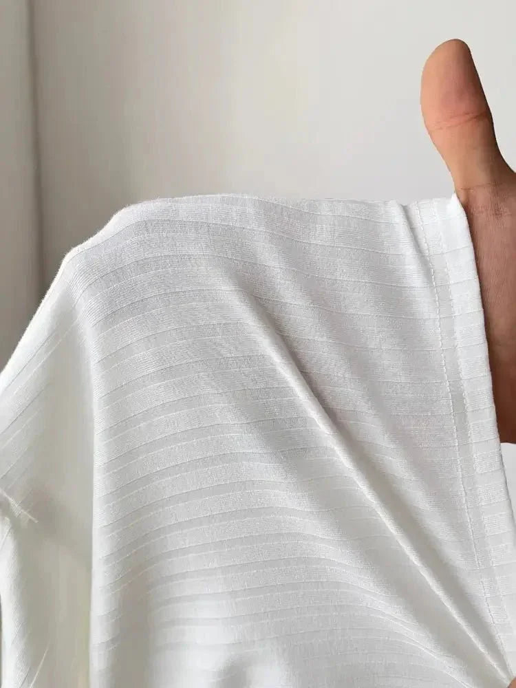 Ribbed Wrap Half Sleeve T-Shirt - Update AvenueT-ShirtsTrendsi100100112036488100100112036488e54e9ab700ab40da98e3720d6d4023ca - Max - OriginWhite