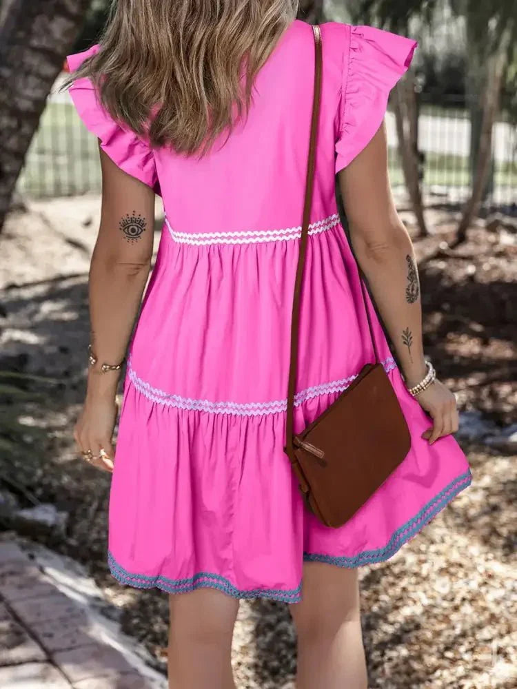 Ric Rac Colorblock Flutter Sleeve Tiered Dress - Update AvenueTrendsi100100297417761100100297417761ec27df4a - 1744 - 46e9 - bb9c - 73aaf6ba4ddd - Max - OriginFuchsia Pink