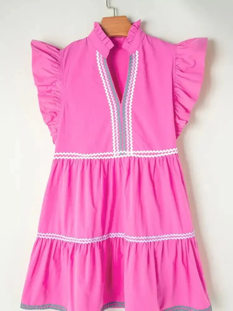 Ric Rac Colorblock Flutter Sleeve Tiered Dress - Update AvenueTrendsi100100297417761100100297417761ecae8972 - 2923 - 4b47 - 825a - f3dc5afc01e2 - Max - OriginFuchsia Pink