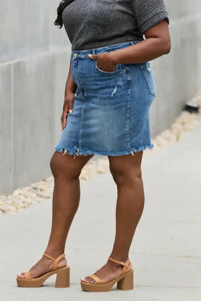 RISEN Amelia Full Size Denim Mini Skirt - Update AvenueDenim Dresses & SkirtsTrendsi1001000510279911001000510279914778b1ae404e40c78c61d57938988f50 - MaxMedium