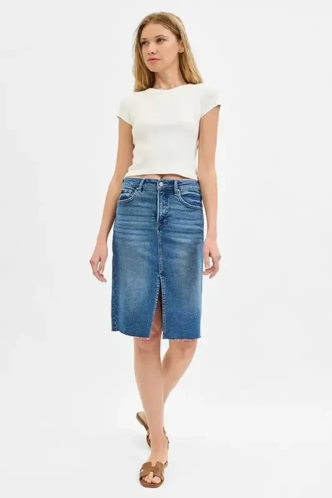 RISEN Full Size High Rise Front Slit Pencil Skirts Plus Size - Update AvenueDenim Dresses & SkirtsTrendsi10010097486188610010097486188697dbd735c39440eda84c0430944aae94 - Max - OriginMEDIUM