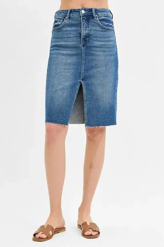 RISEN Full Size High Rise Front Slit Pencil Skirts Plus Size - Update AvenueDenim Dresses & SkirtsTrendsi1001009748618861001009748618862b5d821d25494ad891718d8e0e02961b - Max - OriginMEDIUM