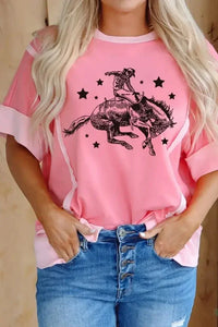 Rodeo Graphic Casual Loose Fit T-Shirt - Update AvenueT-ShirtsTrendsi100100846958424100100846958424921e1a18 - 9bba - 4f3b - b24f - d04f196a59f9 - Max - OriginBlush Pink