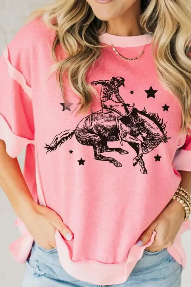 Rodeo Graphic Casual Loose Fit T-Shirt - Update AvenueT-ShirtsTrendsi10010084695842410010084695842490e31944 - eb57 - 4b24 - bcc8 - 88146147a9cc - Max - OriginBlush Pink