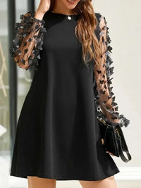 Round Neck Butterfly Mesh Long Sleeve Mini Dress - Update AvenueTrendsi1001008564319951001008564319959c06ba61 - 5b45 - 462f - 8fee - efe47bdac37a - MaxBlack