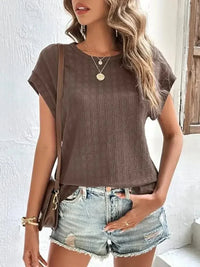 Round Neck Cap Sleeve T-Shirt - Update AvenueT-ShirtsTrendsi100100669891111100100669891111e15806d8 - 97c4 - 49ca - ac80 - bffb75962f08 - Max - OriginBrown