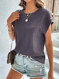 Round Neck Cap Sleeve T-Shirt - Update AvenueT-ShirtsTrendsi100100669891932100100669891932b40329a5 - 2394 - 4949 - aa98 - c155232d633e - Max - OriginMauve