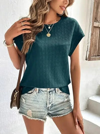 Round Neck Cap Sleeve T-Shirt - Update AvenueT-ShirtsTrendsi100100669896949100100669896949ccd80940 - dd4e - 4c94 - b395 - 6a1f9db87b32 - Max - OriginDeep Teal