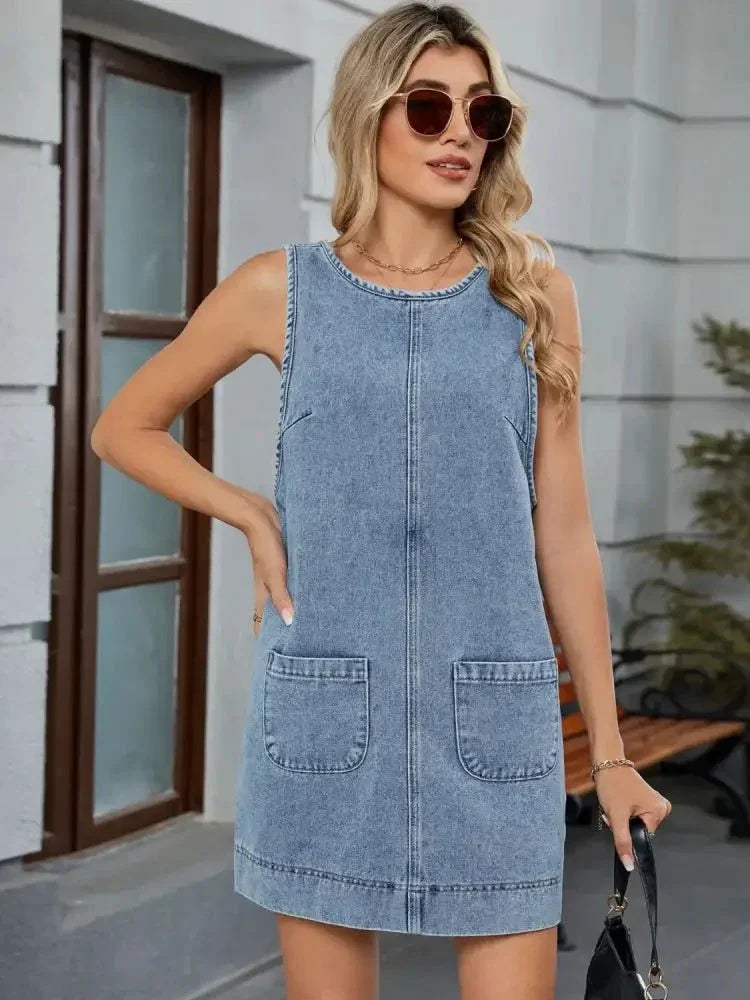 Round Neck Denim Overall Dress - Update AvenueDenim Dresses & SkirtsTrendsi100100471387019100100471387019c2682e8c - e605 - 418f - 9a20 - 16c1f9054f1c - Max - OriginLight Blue