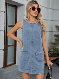 Round Neck Denim Overall Dress - Update AvenueDenim Dresses & SkirtsTrendsi100100471387019100100471387019c2682e8c - e605 - 418f - 9a20 - 16c1f9054f1c - Max - OriginLight Blue