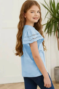 Round Neck Flutter Sleeve T-Shirt - Update AvenueKidsTrendsi1009007984569171009007984569174f93cca6b73f4c1faa065bb526b0ff70 - MaxMisty Blue