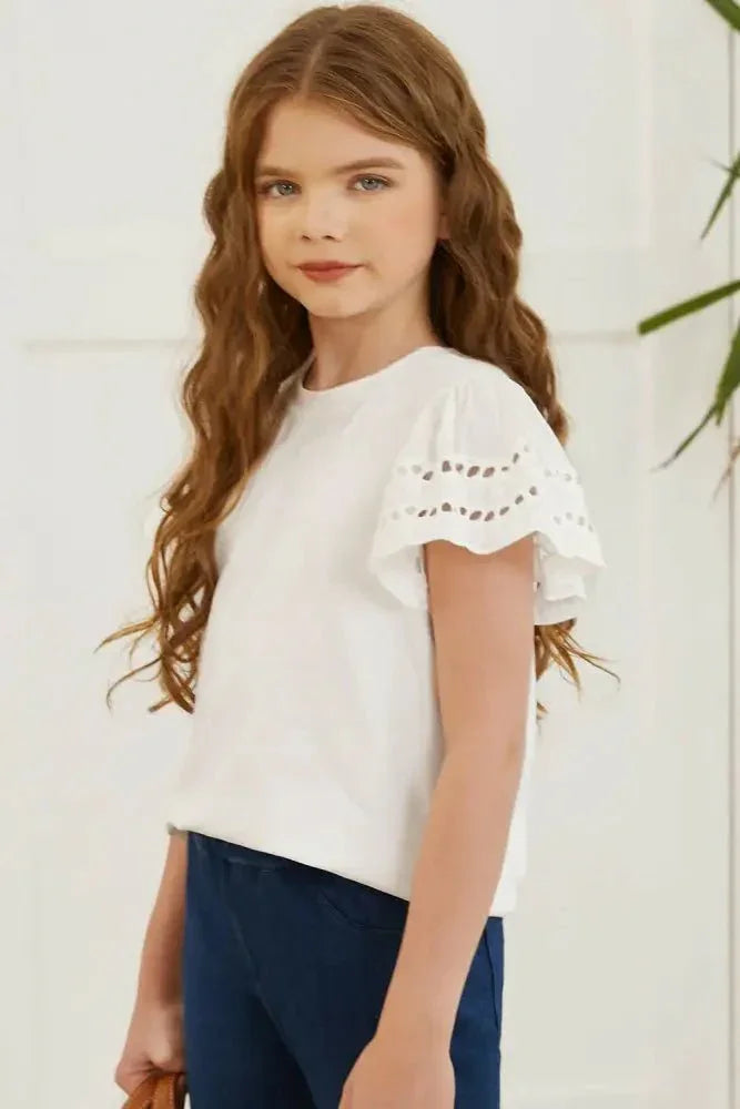 Round Neck Flutter Sleeve T-Shirt - Update AvenueKidsTrendsi100900798457186100900798457186a998c2e5b0a7463a8d1d37f1646d423c - MaxWhite