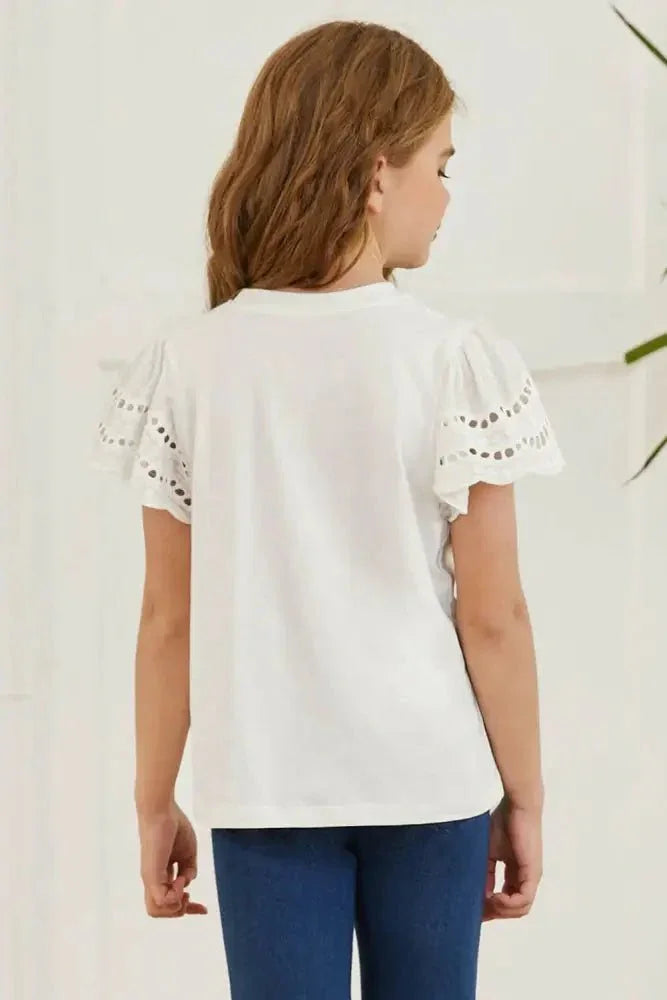 Round Neck Flutter Sleeve T-Shirt - Update AvenueKidsTrendsi100900798457186100900798457186985c00e19114440188aa3504225e3843 - MaxWhite
