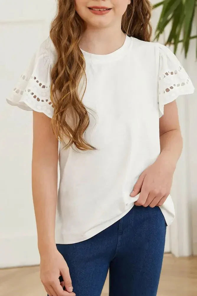 Round Neck Flutter Sleeve T-Shirt - Update AvenueKidsTrendsi100900798457186100900798457186c59c1042dbc84b5ebf5309e5a9bf4bae - MaxWhite
