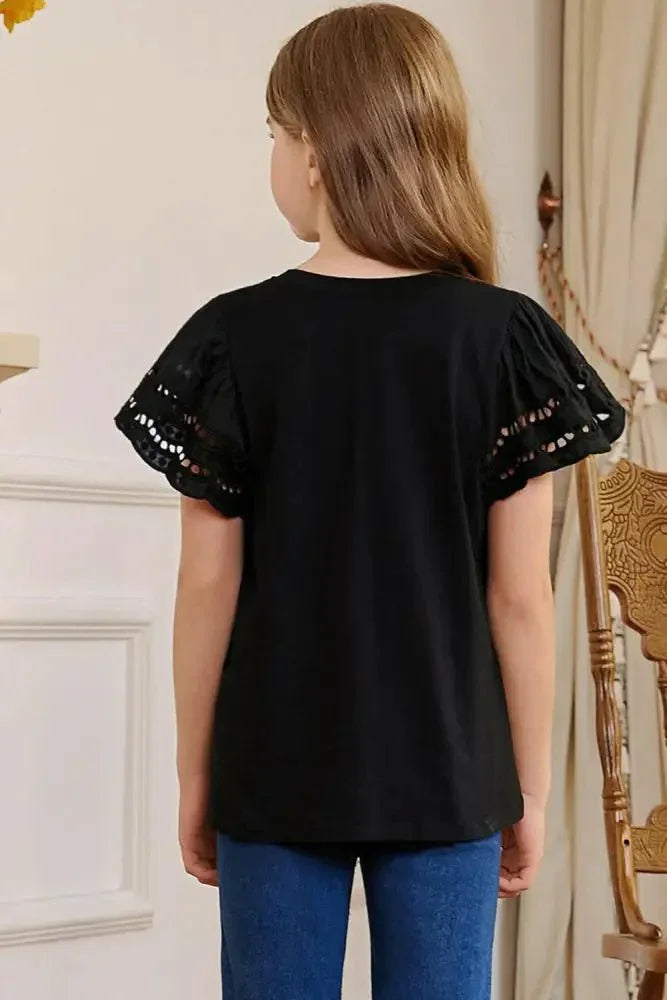 Round Neck Flutter Sleeve T-Shirt - Update AvenueKidsTrendsi1009007984574131009007984574136e9fbb6be21246b2a8af795d260fe461 - MaxBlack