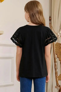 Round Neck Flutter Sleeve T-Shirt - Update AvenueKidsTrendsi1009007984574131009007984574136e9fbb6be21246b2a8af795d260fe461 - MaxBlack