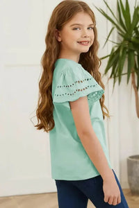 Round Neck Flutter Sleeve T-Shirt - Update AvenueKidsTrendsi100900798458130100900798458130c10e78be5dce4592ac1be1a156a43ada - MaxGum Leaf
