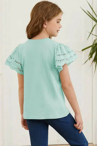Round Neck Flutter Sleeve T-Shirt - Update AvenueKidsTrendsi1009007984581301009007984581309e521847607e464bbf5fa49056630f05 - MaxGum Leaf