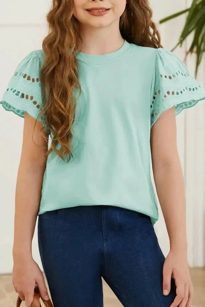 Round Neck Flutter Sleeve T-Shirt - Update AvenueKidsTrendsi10090079845813010090079845813031faae502d744cfc89e82e397d270fa5 - MaxGum Leaf