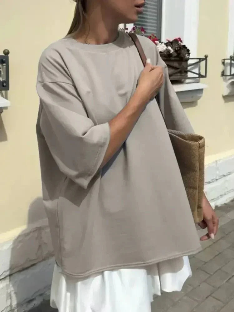 Round Neck Half Sleeve Oversized T-Shirt - Update AvenueT-ShirtsTrendsi1001003061513951001003061513955f28919e - 027c - 46a2 - a979 - 71cf811e9c89 - Max - OriginLight Gray