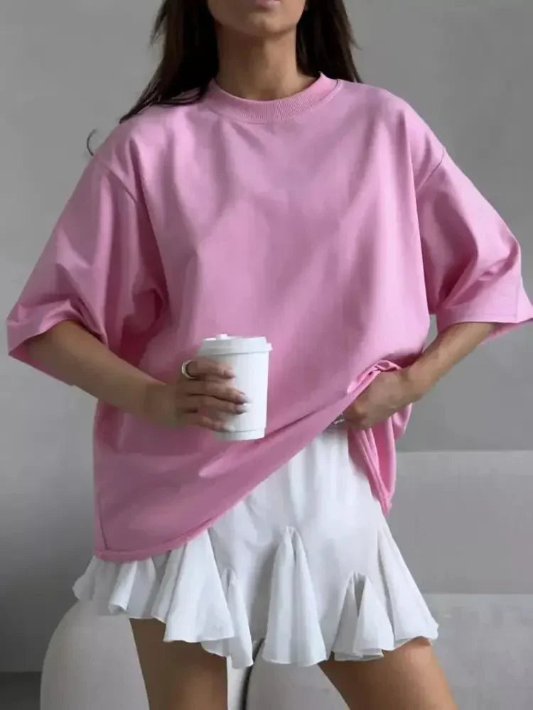Round Neck Half Sleeve Oversized T-Shirt - Update AvenueT-ShirtsTrendsi100100306155219100100306155219dd83706a - b54c - 4fab - bd96 - d0ac72f73a27 - Max - OriginPink