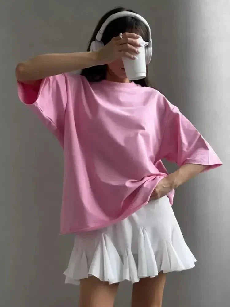 Round Neck Half Sleeve Oversized T-Shirt - Update AvenueT-ShirtsTrendsi100100306155219100100306155219f0eb4b28 - 30d0 - 47f3 - 9f8f - 3fd0d0d05abb - Max - OriginPink
