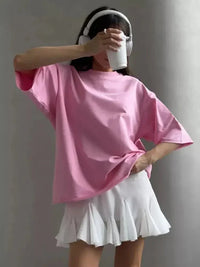 Round Neck Half Sleeve Oversized T-Shirt - Update AvenueT-ShirtsTrendsi100100306155219100100306155219f0eb4b28 - 30d0 - 47f3 - 9f8f - 3fd0d0d05abb - Max - OriginPink