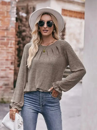 Round Neck Long Sleeve Casual T-Shirt - Update AvenueT-ShirtsTrendsi100100344412441100100344412441d690c1bf - e8f4 - 4e2d - a5f8 - 1df5e3731597 - Max - OriginTaupe