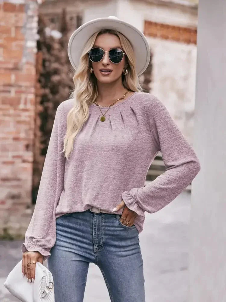 Round Neck Long Sleeve Casual T-Shirt - Update AvenueT-ShirtsTrendsi10010034441298110010034441298110c484b0 - 6424 - 4bd1 - be94 - 1a26deafe4f1 - Max - OriginPink Purple