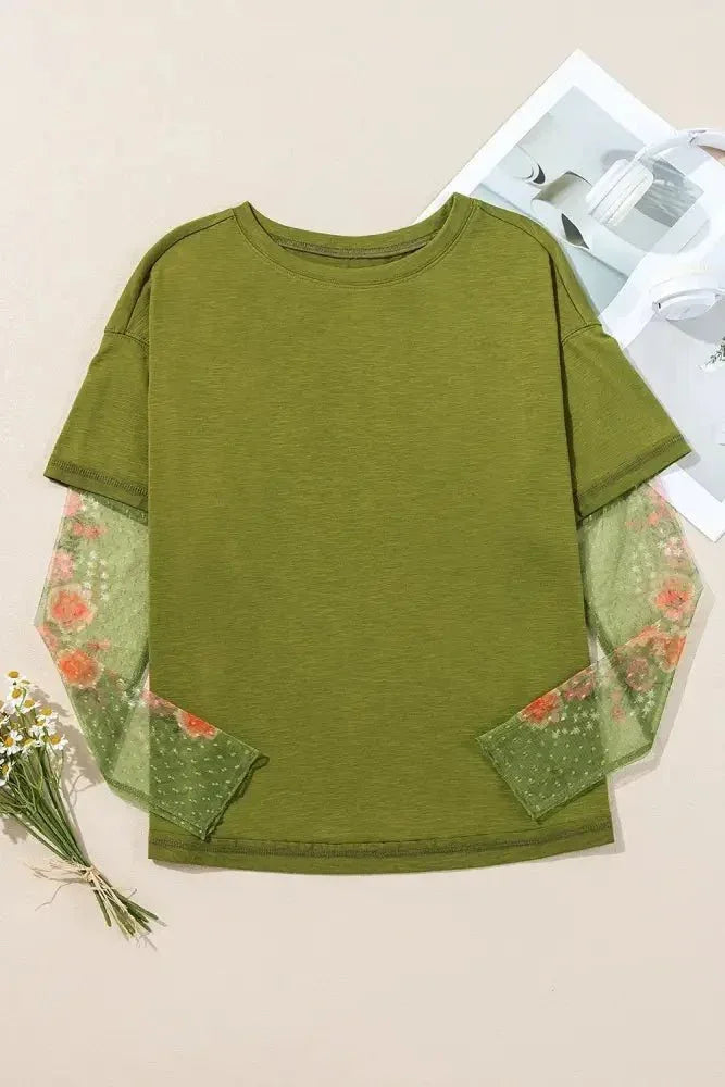 Round Neck Mesh Long Sleeve T-Shirt - Update AvenueT-ShirtsTrendsi100100631411845100100631411845166ce768 - f6f7 - 4f39 - 9a14 - 6d47926daebb - Max - OriginMatcha Green