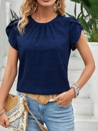 Round Neck Petal Sleeve Top - Update AvenueT-ShirtsTrendsi10010008697165810010008697165830c00a11 - e641 - 4581 - 9125 - 3be5e127b3d0 - Max - OriginDark Blue